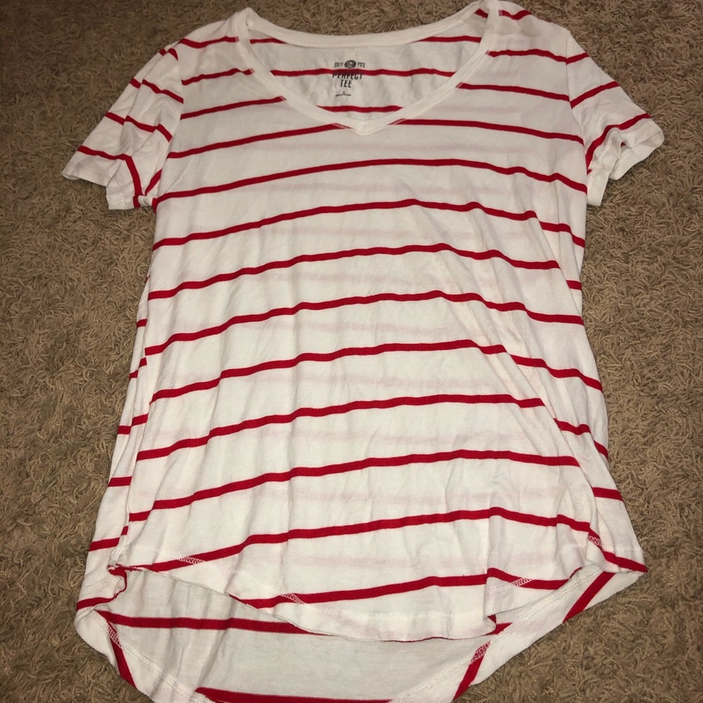 Red and white striped dress shirt